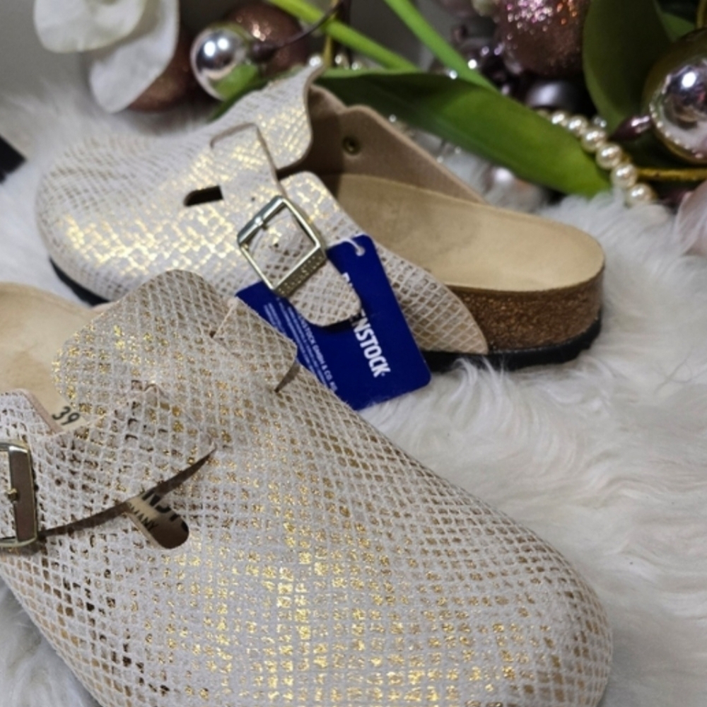 Birkenstock Shiny Python Eggshell Boston BS Women… - image 4